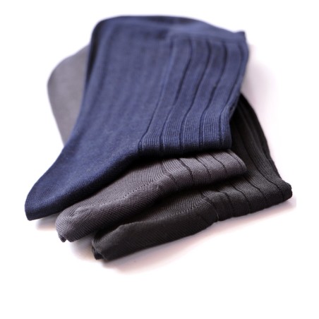 Lot de 2 paires de chaussettes fil d'Ecosse bleues Homme
