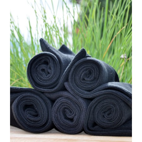 Chaussettes épaisses en bouclette coton bio noir Peau-Ethique