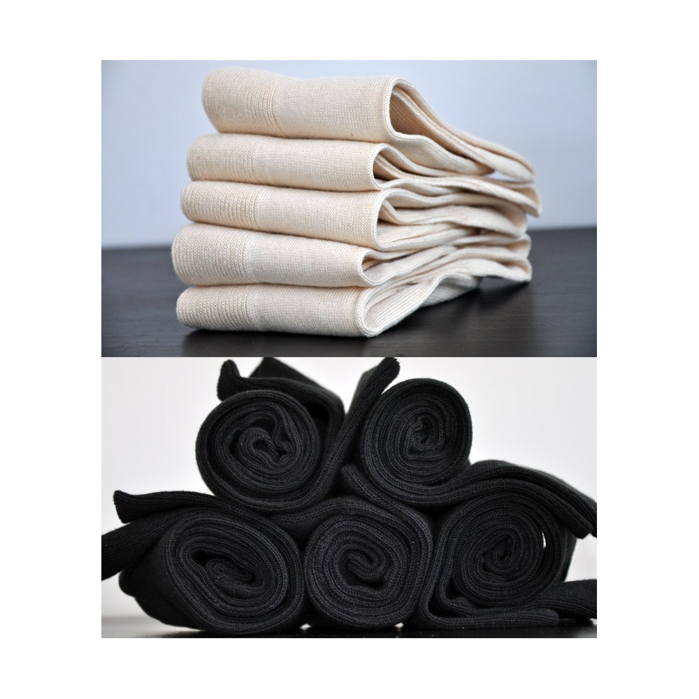 Chaussettes épaisses en bouclette coton bio noir Peau-Ethique
