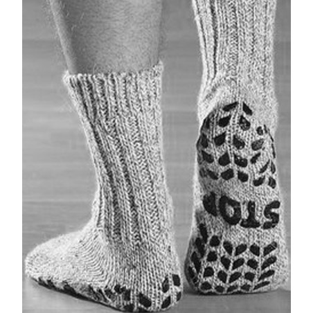 Chaussons-chaussettes bordeaux 100% laine Norvégienne toute douce
