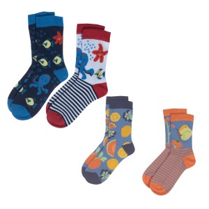 Chaussettes en coton bio pour enfant 4 paires