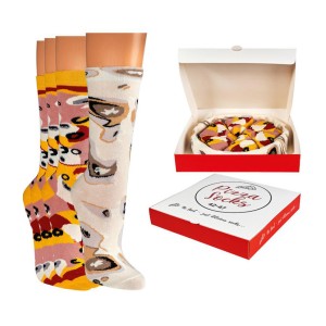 chaussettes en coffret de pizza idee original cadeaux