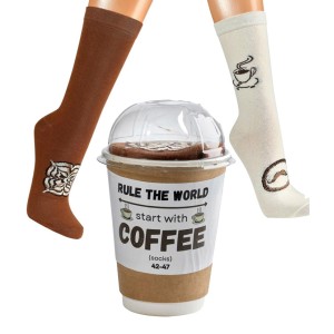 chaussettes coffret 2 paire tasse a cafe