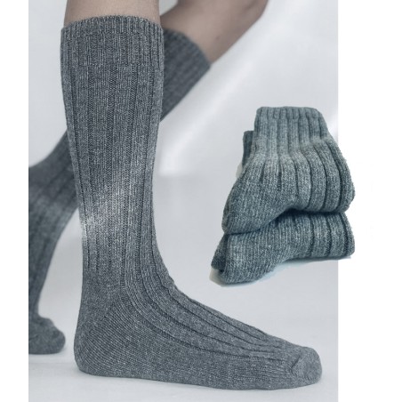 chaussettes merinos cachemire gris lot de 2 paires