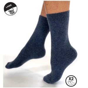 Chaussettes unies en CACHEMIRE et SOIE pour Femme