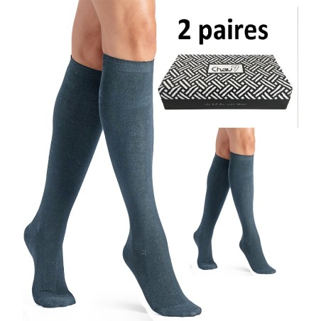 Chaussettes Femme mi-bas Hautes en Cachemire et Soie