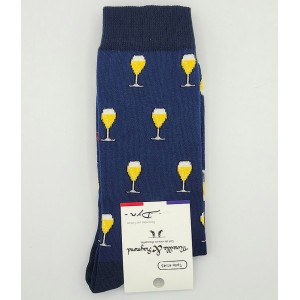 chaussette francaise pour homme verre de vin rouge produit du terroirs