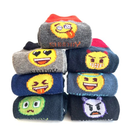 chaussettes enfant en coton smiley emoji