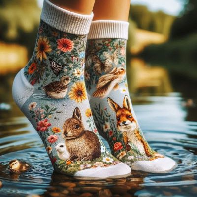 chaussettes-nature-lapin-renard-riviere